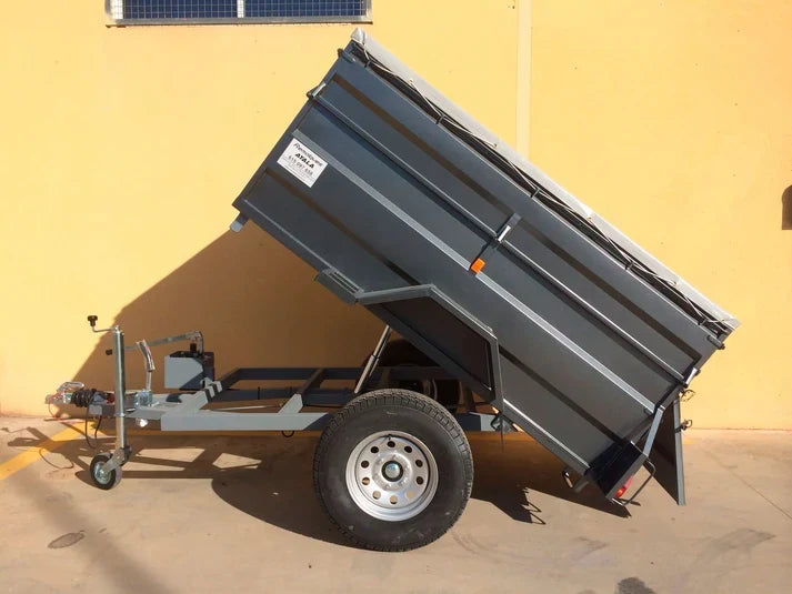 Remolque 4×4 Basculante Hidráulico Nuevo con Freno de Inercia – 200 × 130 × 60 + 35 cm – MMA 750 kg