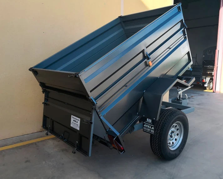 Remolque 4×4 Basculante Hidráulico Manual Nuevo – 200 × 130 × 60 + 35 cm – MMA 750 kg